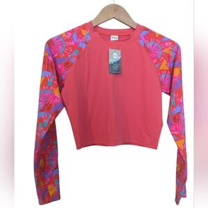 EIDON Kiko Cropped Rashguard Medium Coral Multi